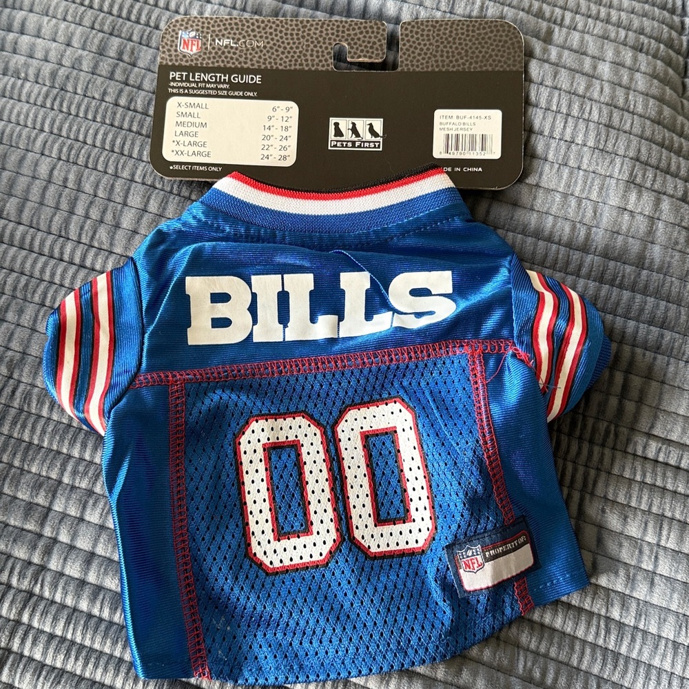 NFL buffalo bills Blue and Red Pet Jersey XS